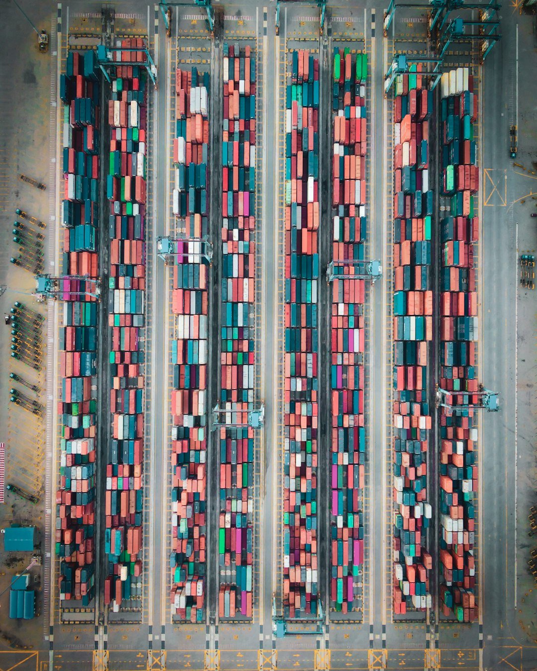 Aerial view of Containers at Port
